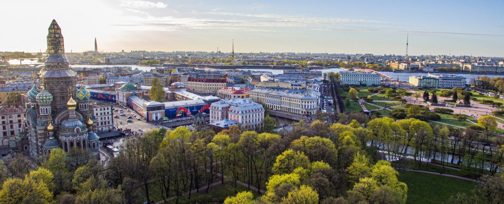 Закат в весеннем Питере, Санкт-Петербург - Фото с квадрокоптера