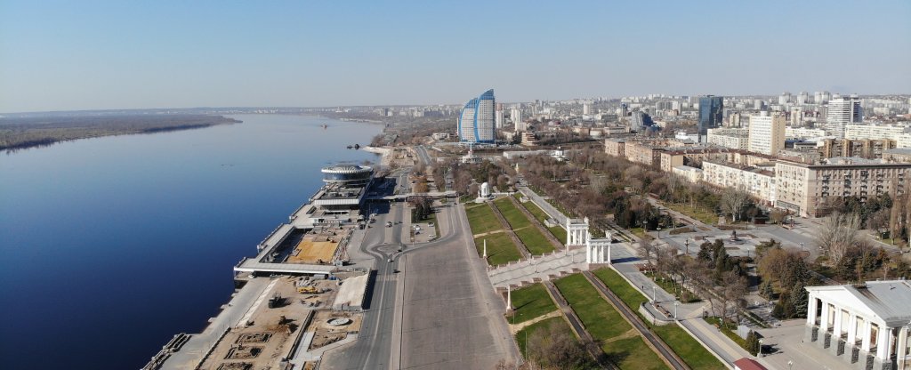 Набережная города Волгоград,  - Фото с квадрокоптера