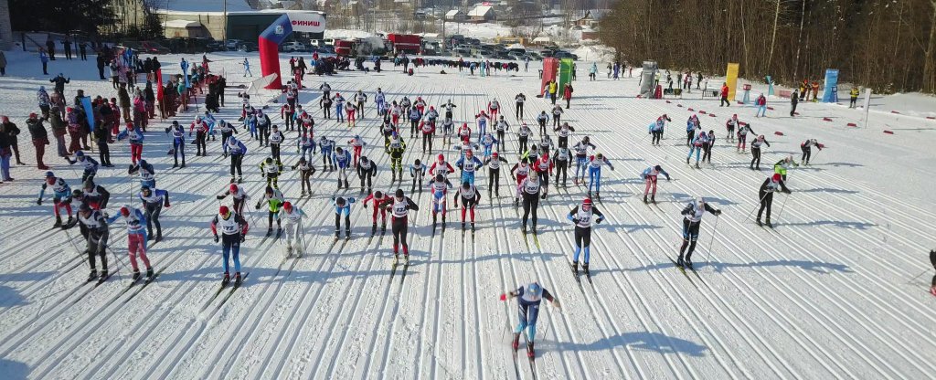 лыжня России.,  - Фото с квадрокоптера