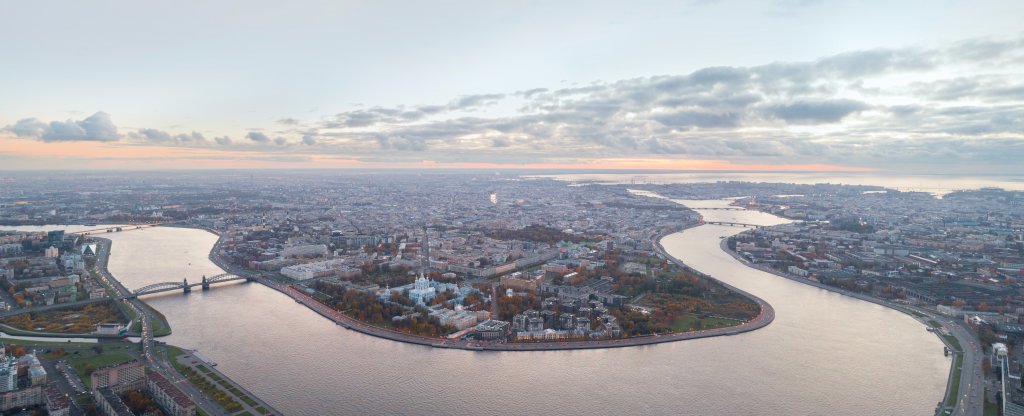 Панорама у Смольного собора., Санкт-Петербург - Фото с квадрокоптера