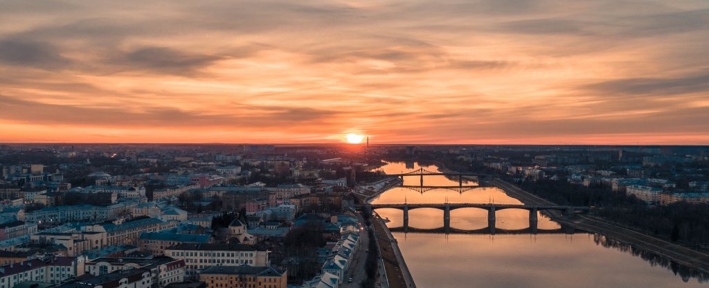 Закат над Тверью,  - Фото с квадрокоптера