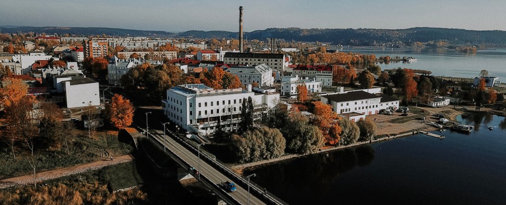 Осень в маленьком городе,  - Фото с квадрокоптера