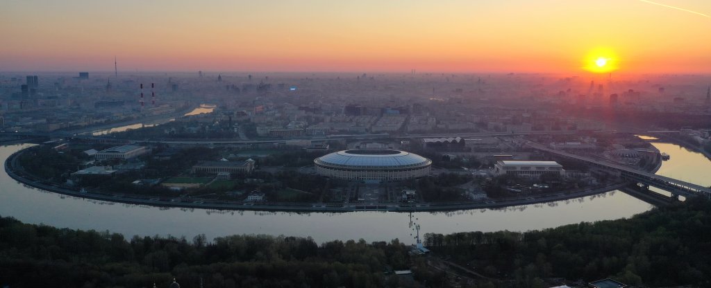 Москва на рассвете,  - Фото с квадрокоптера