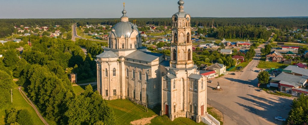 Храм в Гусь-Железный Рязанской обл.,  - Фото с квадрокоптера