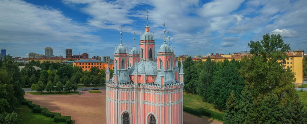 Чесменская церковь,  - Фото с квадрокоптера