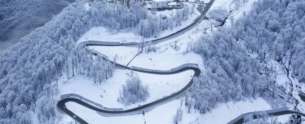 Роза Хутор зимой, Сочи - Фото с квадрокоптера