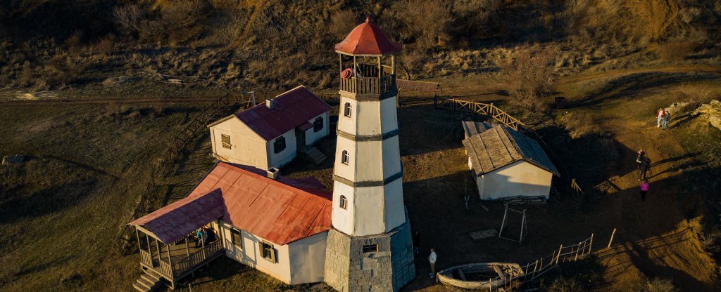 Маяк в хуторе Мержаново,  - Фото с квадрокоптера