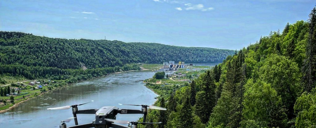 Вид на Павловское водохранилище. Башкортостан, Павловка - Фото с квадрокоптера