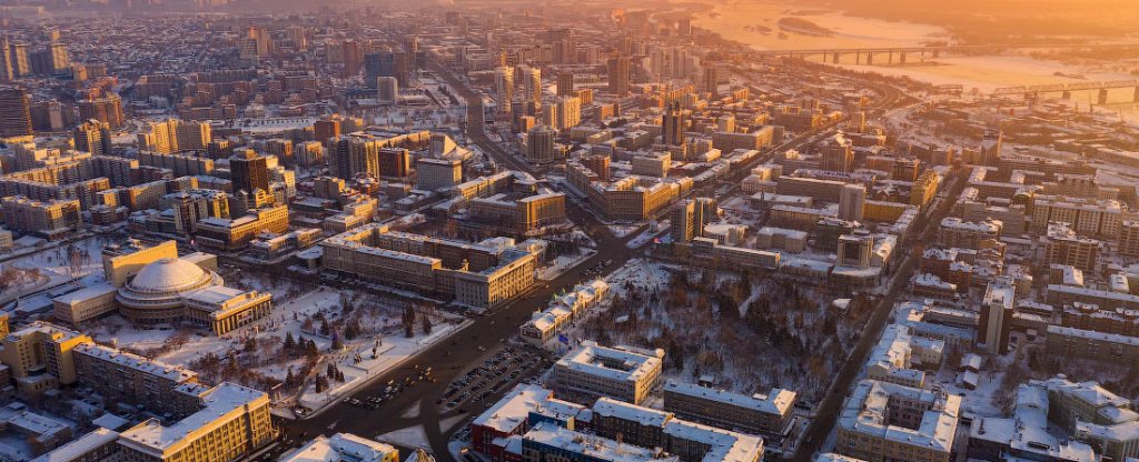 Зимний Новосибирск, Новосибирск - Фото с квадрокоптера