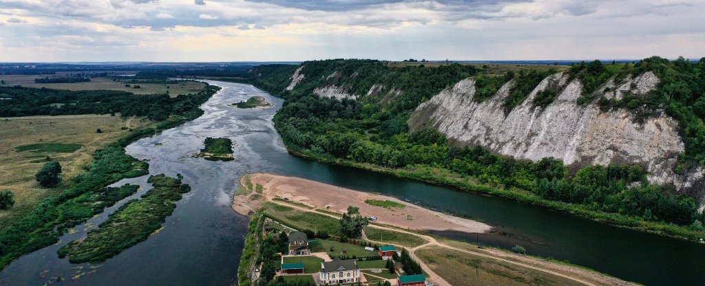 Слияние рек Сима и Белой,  - Фото с квадрокоптера