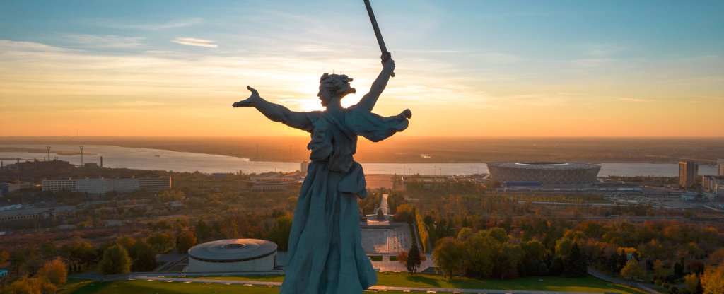 Родина-мать на рассвете, Волгоград - Фото с квадрокоптера