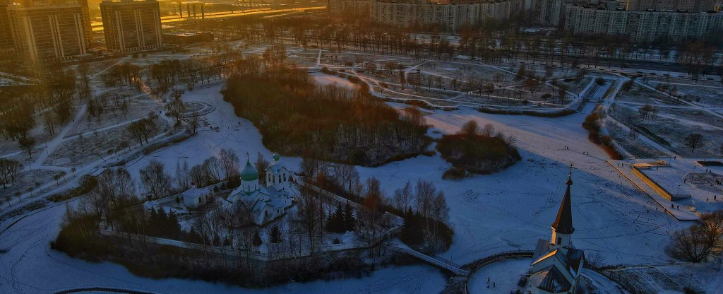 Закат в городе,  - Фото с квадрокоптера