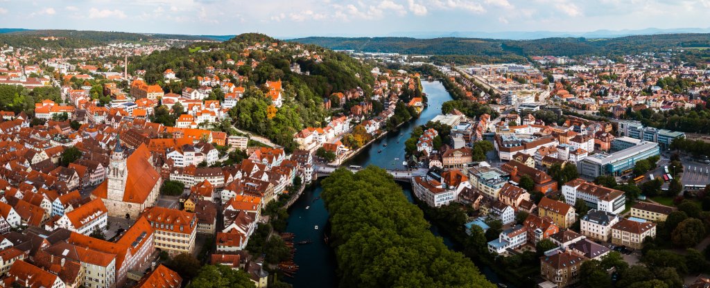 Тюбинген. Германия. Туризм,  - Фото с квадрокоптера