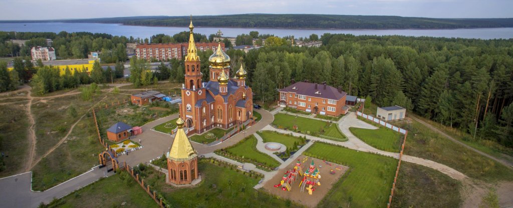 Храм Георгия Победоносца г.Чайковский, Чайковский - Фото с квадрокоптера