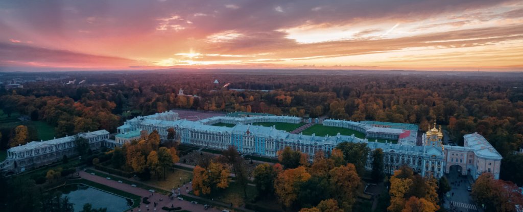 Закат над Екатерининским дворцом,  - Фото с квадрокоптера