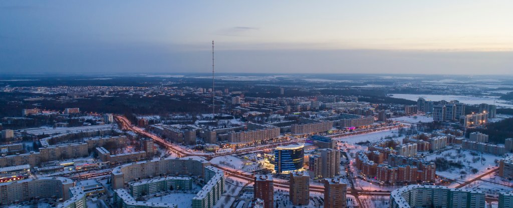 Зимний вечер, Обнинск - Фото с квадрокоптера