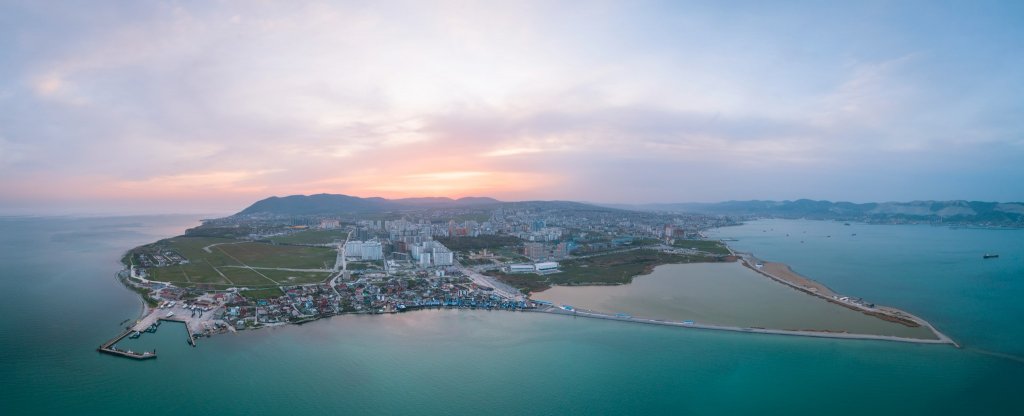 Новороссийск на закате, Новороссийск - Фото с квадрокоптера