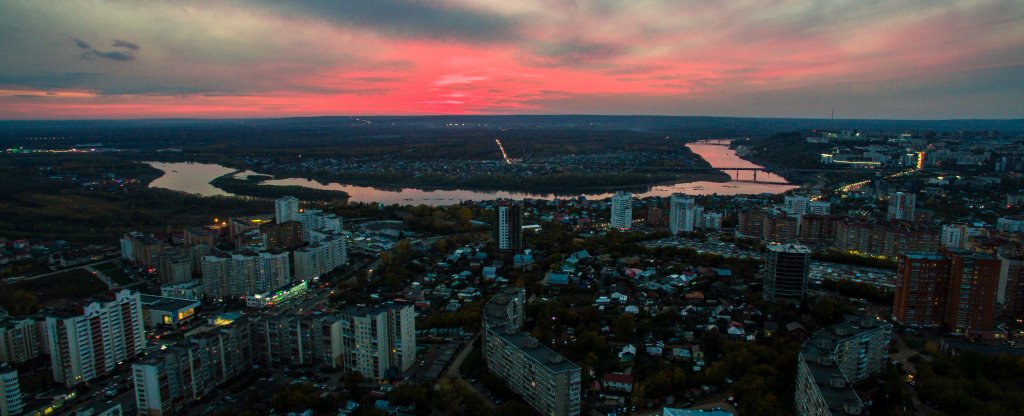 Уфимский закат, Уфа - Фото с квадрокоптера