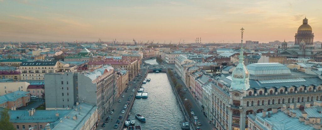 Река Мойка у Красного моста,  - Фото с квадрокоптера