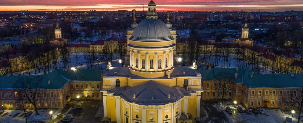 Троицкий собор Александро-Невской лавры, Санкт-Петербург - Фото с квадрокоптера