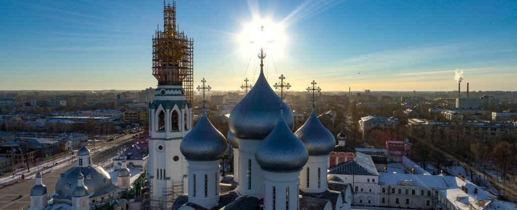 Вологодский Кремль зимой,  - Фото с квадрокоптера