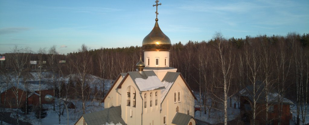 Храм святителя Тихона в Новомосковском,  - Фото с квадрокоптера