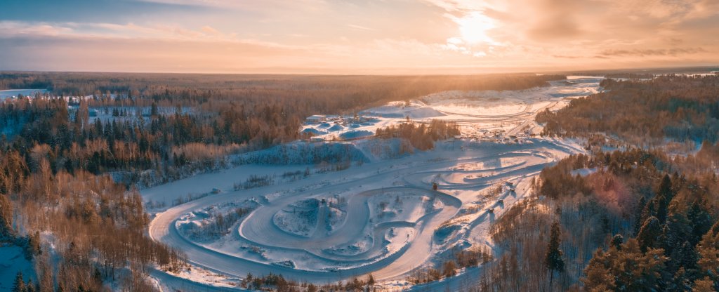 Закат над гоночной трассой Санниково.,  - Фото с квадрокоптера