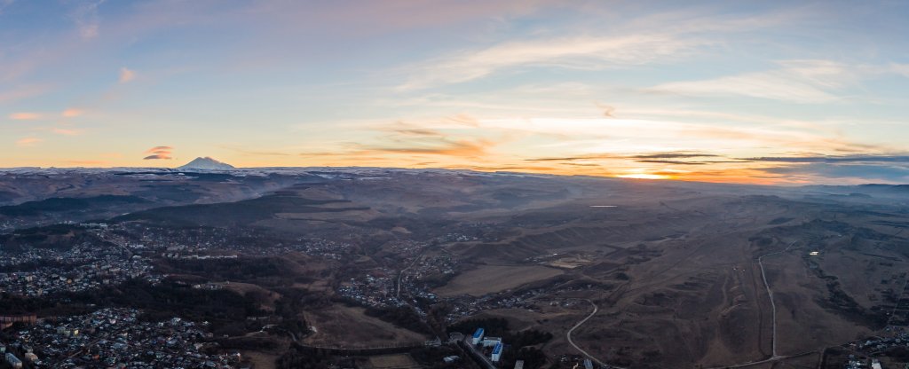 Кисловодск. Закат. Эльбрус., Кисловодск - Фото с квадрокоптера