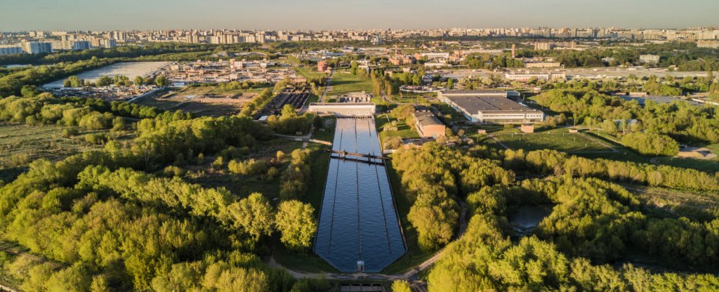 Коломенское, Водоочистной канал, Москва - Фото с квадрокоптера