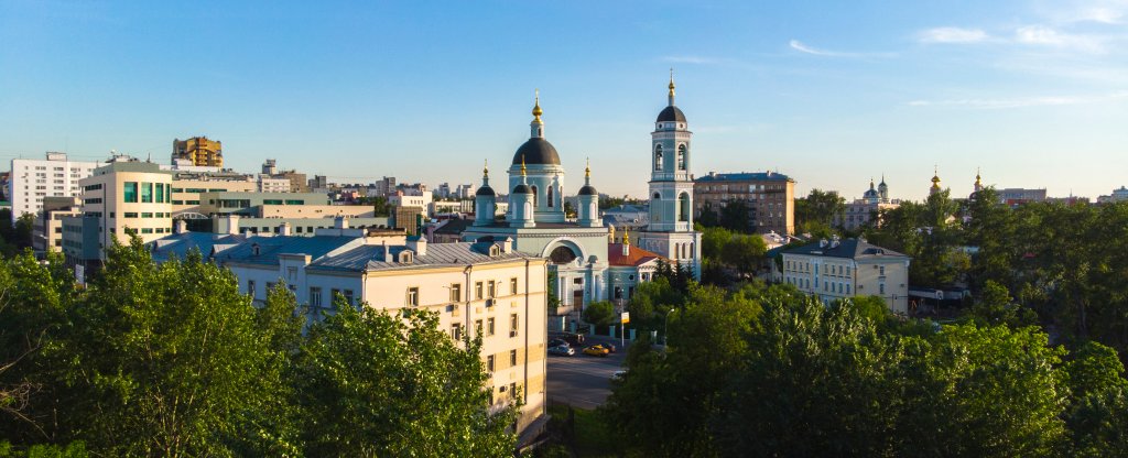 г. Москва Храм Преподобного Сергия Радонежского в Рогожской слободе,  - Фото с квадрокоптера